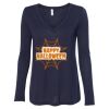 Women's Flowy Long Sleeve V-Neck Tee Thumbnail