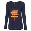 Women's Flowy Long Sleeve V-Neck Tee Thumbnail
