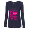 Women's Flowy Long Sleeve V-Neck Tee Thumbnail
