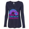 Women's Flowy Long Sleeve V-Neck Tee Thumbnail