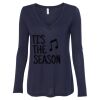 Women's Flowy Long Sleeve V-Neck Tee Thumbnail