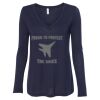 Women's Flowy Long Sleeve V-Neck Tee Thumbnail